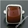 Image 2 : Vintage Sterling Silver Cushion Cabochon Carnelian Solitaire Ring