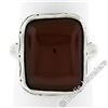 Image 3 : Vintage Sterling Silver Cushion Cabochon Carnelian Solitaire Ring