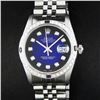 Image 1 : Rolex Mens Stainless Steel Blue Vignette Diamond & Sapphire Datejust Wristwatch