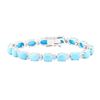Image 1 : 20.80 ctw Turquoise And Diamond Bracelet - 14KT White Gold