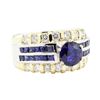 Image 1 : 3.32 ctw Sapphire And Diamond Ring - 14KT Yellow And White Gold