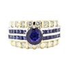 Image 2 : 3.32 ctw Sapphire And Diamond Ring - 14KT Yellow And White Gold