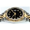 Image 6 : Rolex Mens 2 Tone 14K Black Pyramid Diamond 36MM Datejust Wristwatch