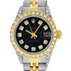 Image 1 : Rolex Ladies 2 Tone 18K Black Diamond Lugs Datejust Wristwatch With Rolex Box