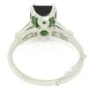 Image 8 : Vintage 18kt White Gold 2.62 ctw Green Tourmaline Solitaire and Diamond Ring