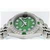 Image 6 : Rolex Ladies Stainless Steel Green Diamond & Emerald 26MM Datejust Wristwatch