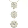 Image 1 : Vintage 18K White Gold 2.59 ctw 3 Rose Cut Diamond Drop Pendant w/ Triple Halo