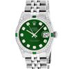 Image 2 : Rolex Women Midsize 31mm Green Diamond Lugs & Emeralds Datejust Wristwatch