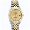 Image 2 : Rolex Mens 2 Tone 14K Champagne Diamond Pyramid Bezel Datejust Wristwatch