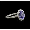 Image 1 : 2.65 ctw Tanzanite and Diamond Ring - 14KT White Gold