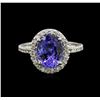 Image 2 : 2.65 ctw Tanzanite and Diamond Ring - 14KT White Gold