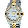 Image 1 : Rolex Mens 2 Tone 14K Mother Of Pearl Diamond & Sapphire Datejust Wristwatch