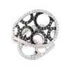 Image 2 : 1.17 ctw Black and White Diamond Ring - 18KT White Gold