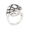 Image 4 : 1.17 ctw Black and White Diamond Ring - 18KT White Gold