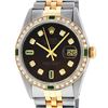 Image 2 : Rolex Mens 2 Tone 14K Brown Diamond & Emerald 36MM Datejust Wristwatch