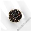Image 4 : Vintage 14kt Yellow Gold and Silver Top Old Cut Garnet Cluster Ring
