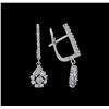 Image 2 : 0.85 ctw Diamond Earrings - 14KT White Gold