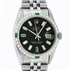 Image 1 : Rolex Mens Stainless Steel Black Baguette Diamond 36MM Datejust Wristwatch With
