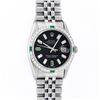 Image 2 : Rolex Mens Stainless Steel Black Baguette Diamond 36MM Datejust Wristwatch With