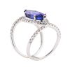 Image 4 : 5.24 ctw Tanzanite and Diamond Ring - 18KT White Gold