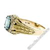 Image 7 : Art Deco 14kt Yellow Gold 1.45 ctw Round Aquamarine Solitaire Ring