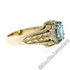 Image 8 : Art Deco 14kt Yellow Gold 1.45 ctw Round Aquamarine Solitaire Ring