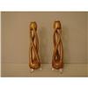 Image 1 : Candlesticks  Wood  Chrome  and  Lucite  a #1031613