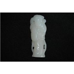 Carved  White Jade  Lady Holding a Music #1031869