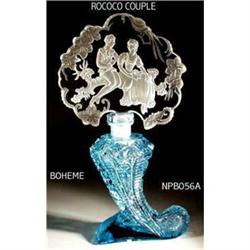 CZECH AQUAMARINE ROCOCO COUPLE PERFUME BOTTLE #1031939