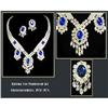 Image 1 : GLAMOROUS VINTAGE BLUE RHINESTONE NECKLACE, #1031949