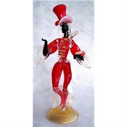 VENETIAN GLASS BLACK MALE DANCER #1031961