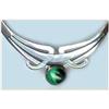 Image 1 : VINTAGE MEXICAN STERLING MALACHITE NECKLACE #1031970