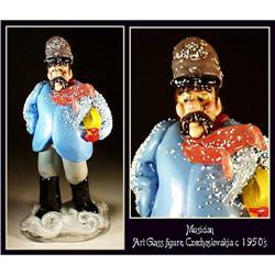 CZECH VINTAGE ART GLASS FIGURE MUSICIAN #1031979