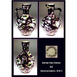 CZECH ART POTTERY "PAISLEY" PATTERN PITCHER #1031990