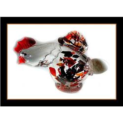 EXQUISITE HAND BLOWN GLASS HEN WITH EGG #1031993