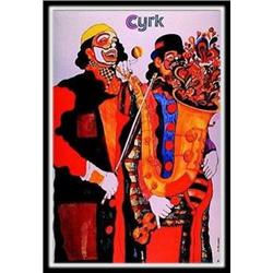 1975 POLISH CYRK  TWO CLOWNS  POSTER #1031998