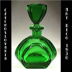 CZECH ART DECO PERFUME BOTTLE 1930's #1032001