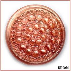 50 PEACH MOONGLOW GLASS BUTTONS 50's #361 #1032008