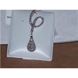 white gold diamond pendant / chain #1032051