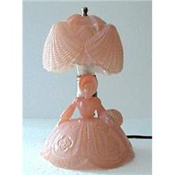 Southern Belle Pink Glass Figural Boudoir Lamp #1032075