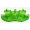 Image 1 :  S Reich Green Depression Glass Deco Vanity Set#1032197