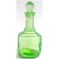 Hocking Grn Depression Glass Art Deco Decanter #1032236