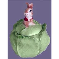 Metlox Potteries RABBIT on CABBAGE Cookie Jar  #1032261