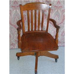 Solid Oak Windsor Banker's  Chair  #1032363