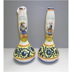 Quimper Pair of Bud Vases #1032364