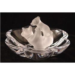 Sevres Crystal Bowl with Playing Bears #1032366