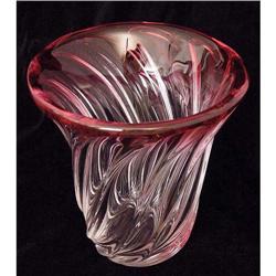   Val St. Lambert Crystal Vase Ruby / Clear #1032367