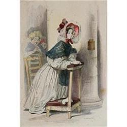  Color Lithograph "Le Dimanche" by Gavarni #1032380