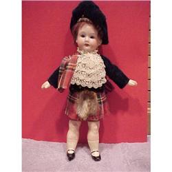 9" all original Scottish bisque head doll #1032434