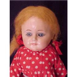 15  wax over papier mache doll with glass eyes #1032440